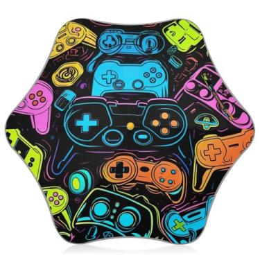 Imagem de Blueangle Guarda-chuva infantil colorido para controles de videogame para crianças de 3 a 8 anos - guarda-chuva dobrável à prova de vento UV50+ com tiras refletivas de segurança (408)