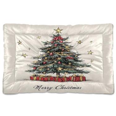 Imagem de SEHANY Cama de árvore de Natal para cães e gatos com fundo antiderrapante, caixa de canil, colchão macio para animais de estimação, lavável para cães pequenos, médios e grandes, gatos, 91 x 61 cm