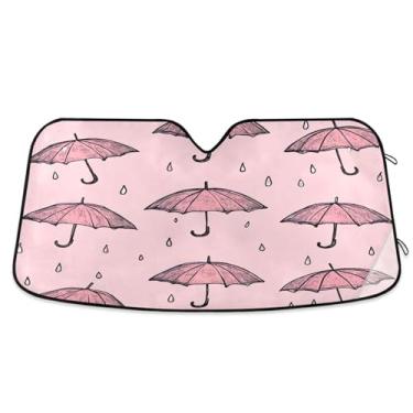 Imagem de ATTX Guarda-chuvas para-sol para para-brisas de carro 139.7 cm x 70.1 cm Protetor solar universal com proteção UV, persiana de janela frontal automática dobrável para Sedans SUVs caminhões #15