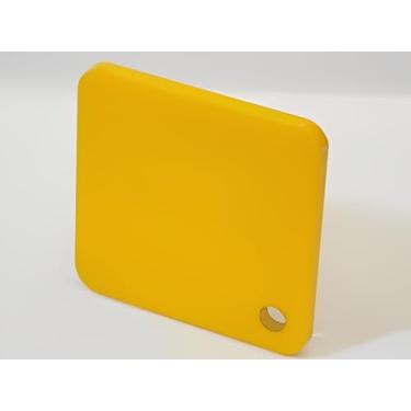 Imagem de Chapa de Acrílico Amarelo 2mm 100x100cm Placa Premium Translucida Cast Virgem 100 por cento de Pureza | 1,0x1,0m Comunicação Visual | Dobrável | Corte a Laser | 1000x1000mm