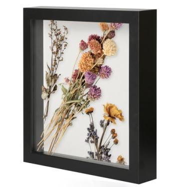 Imagem de Muzilife Porta-retrato com caixa de sombra de 20 x 25 cm com placa de linho – caixa de madeira profunda e vidro temperado, caixa de memória, lembranças de esportes para bebês, pinos, prêmios, medalhas