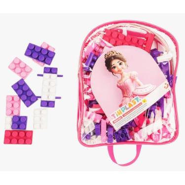 Imagem de Blocos de Montar 162 Peças em Mochila Organizadora: Escolha Herói ou Princesa (Reino Mágico) - Brinquedo Educativo Infantil - para Meninos e Meninas.