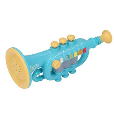 Imagem de Generic Brinquedo de Chifre Com Efeito de Iluminação Dinâmica para 3+ Anos de Idade, Brinquedo de Instrumento Musical de Educação Musical Com Design de Simulação (Azul)