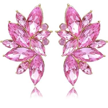 Imagem de CSIYANJRY99 Brincos femininos com strass com glitter, moderno, colorido, cristal, aglomerado, pingente, vestido de formatura, joias, Medium, Metal, Sem pedra preciosa