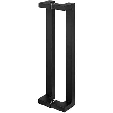 Imagem de FAFACAI Maçaneta de porta de vidro dupla face dourada, aço inoxidável resistente, maçanetas de porta de celeiro deslizantes com acessórios (ouro rosa 80 cm/31,5 pol) (preto fosco 60 cm)