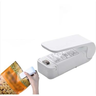 Imagem de 2 peças de mini máquina de selagem portátil, mini seladora de sacos de alimentos, máquina de selagem de saco de alimentos portátil, mini máquina de selagem térmica para sacos de plástico, sacos de