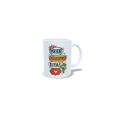 Imagem de Caneca de Cerâmica 325ml com Gírias do Nordeste, Frase Nordestina, Branca (20971)
