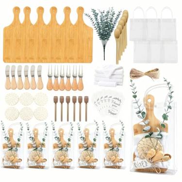 Imagem de Conjunto de 67 peças de tabuleiros de charcutaria de chá de bebê a granel para convidados, conjunto de mini tábuas de corte, lembrancinhas de festa de casamento para Dia dos Namorados, inauguração de