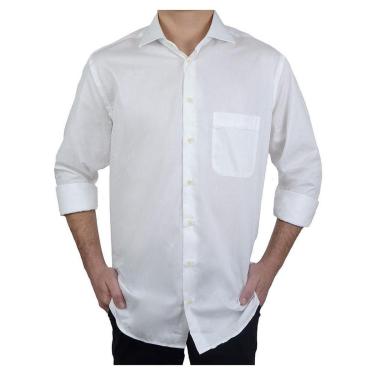 Imagem de Camisa Masculina Dudalina ML Comfort Fit Maquinetada Branca - 53063098-Masculino