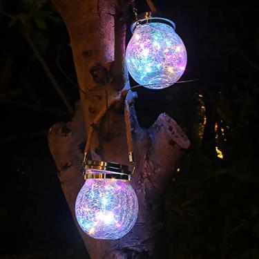 Imagem de Fafeicy Lanterna Solar de Vidro Rachado, Luz Solar Suspensa à Prova d'água Com 30 LEDs para Acampamento No Jardim do Pátio (#14)