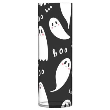 Imagem de JUZIHAI Lindo vaso de fantasmas brancos para flores 9,9 cm x 30 cm de cilindro de plástico moderno vaso de flores para centro de mesa de casamento decoração de casa