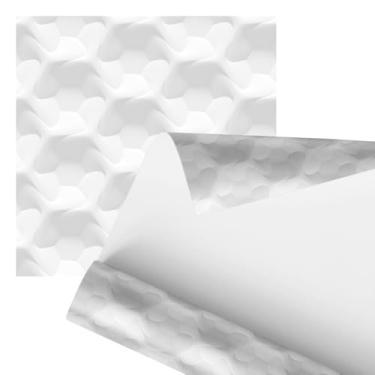 Imagem de Papel de Parede branco minimalista, Decorativo, Branco, Padrão Geométrico Moderno, 2,80