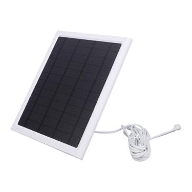 Imagem de POCREATION Painel Solar da Câmera, Carregador de Bateria do Painel Solar Com Cabo de 9,8 Pés e Suporte Ajustável, Carga de Silício Monocristalino Recarregável de 15 W IP66 à Prova de água (2PCS)