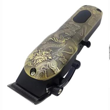 Imagem de Máquina de Cortar Cabelo LFJ-12875, Recarregável USB, Bivolt, 5W, Design Dragão em Metal, Bateria 2200mAh, 180min Autonomia, 4 Pentes 3/6/10/13mm