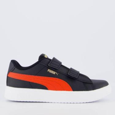 Imagem de Tênis Puma Rickie Classic Juvenil Preto e Vermelho, 31