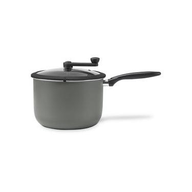 Imagem de Pipoqueira Brinox Ceramic Life Pic Poc Ø22x15,5cm  5,5l Tampa com Vidro Temperado Cinza/Camurça Cinza