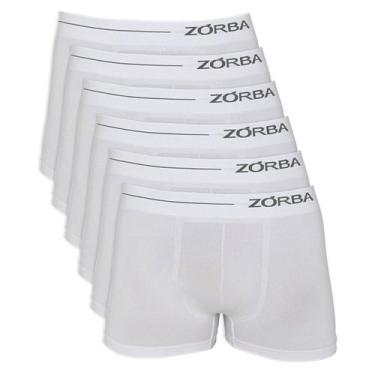 Imagem de Kit 6 Cuecas Zorba Boxer Side sem Costura Microfibra 839 Branco - GG, 