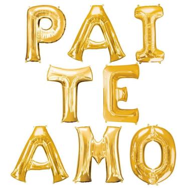 Imagem de Balão Metalizado Dia Dos Pais Dourado - Pai Te Amo