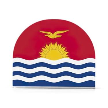Imagem de Porta-guardanapos de plástico com bandeira de Kiribati, porta-guardanapos para guardanapos de papel, porta-guardanapos de bar para guardanapos de coquetel de papel de jantar