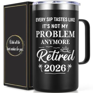 Imagem de Qtencas Presentes de aposentadoria para homens, Every Sip Tastes Like It's Not My Problem Anymore Caneca de café isolada de 590 ml, presente de despedida, presentes de despedida para homens, amigos