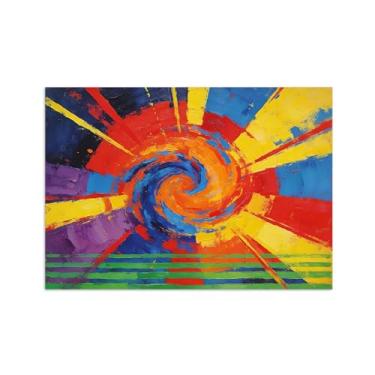 Imagem de Impressões abstratas em tela-Quadro texturizado para parede-Paisagem colorida 2-Pintura moderna para sala de estar 30x40cm Sem Moldura