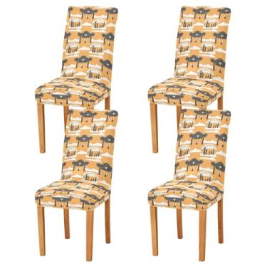 Imagem de Conjunto de 4 capas de cadeira de presépio Mary para festas, removíveis, laváveis, para festa em casa, hotel, cerimônia de casamento