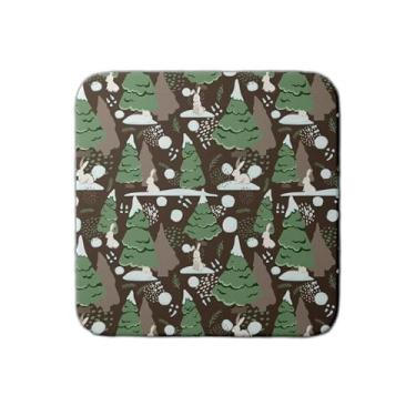 Imagem de Ladrilho Decorativo de Cerâmica Coelhos Na Neve Estampa Atraente