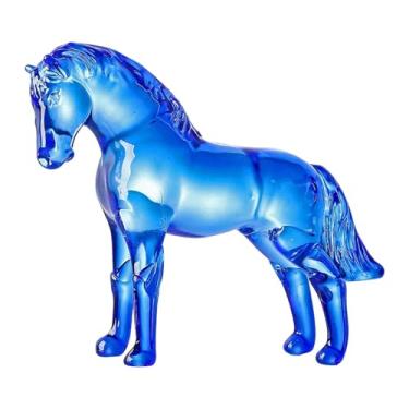 Imagem de WeiLaiKeQi Estátua de Cavalo de Vidro, Miniatura Colecionável, Ornamento Feng Shui para Lareira, Style F