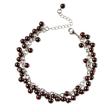 Imagem de Pulseira de tornozelo com pingente Joy Drop Shop LC Delivering, bijuteria moderna para mulheres, hipoalergênica, ajustável, 28 cm (granada/multicor) 9