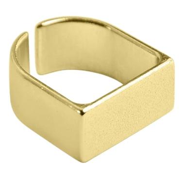 Imagem de Anel Regulável Ajustável Base Lisa Reta Zamac Banho Dourado Acessorio Masculino Feminino Moderno