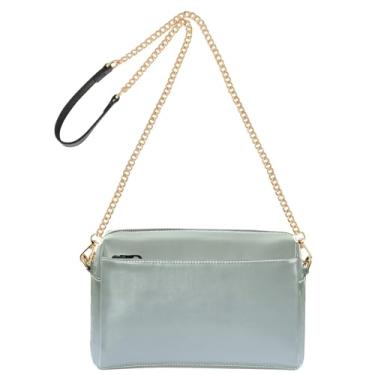 Imagem de Joitme Bolsa de ombro feminina transversal para telefone linda bolsa de ombro de couro PU alça de corrente camuflagem verde elegante azul gradiente
