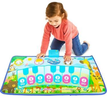 Imagem de Tapete Musical Infantil Piano Interativo – Tapete Educativo Sonoro com 8 Teclas, 3 Modos de Música e Luzes