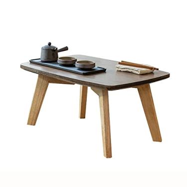 Imagem de Mesa lateral, mesa de centro, mesa baixa estilo japonês/mesa de jantar quadrada doméstica/mesa de lazer, para quarto de tatami, janela de sacada, sala de chá (cor: A, tamanho: 60 x 40 x 30 cm)