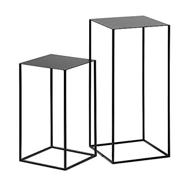 Imagem de Mesa de console, mesa de café, mesa de sofá, mesa de console, mesa de console, estrutura de metal resistente, escritório, fácil de montar, 2 cores (cor dourada) (cor preta)