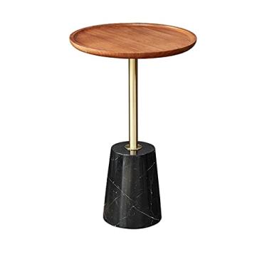 Imagem de Mesa lateral pequena mesa de centro sofá armário lateral mesa de canto moderna pequena mesa redonda mesas laterais (tamanho: 54 * 38 cm) ()