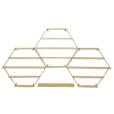 Imagem de Prateleiras de metal montadas na parede para armazenamento de esmaltes flutuantes, prateleiras de metal para esmalte de unhas, suporte de exibição de cola de esmalte montado na parede, prateleira de