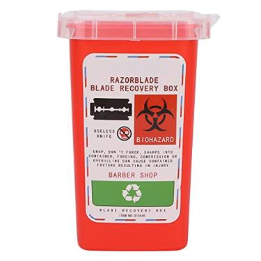 Imagem de Yinhing Recipiente Descartável para Barbearia, Salão de Cabeleireiro, Faca de Barbear, Caixa de Coleta de Plástico Premium, Design Seguro e Durável para Uso Doméstico e Profissional (Vermelha)