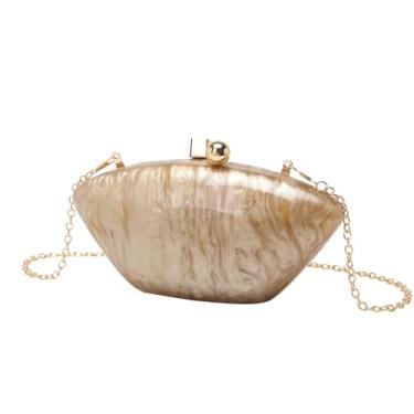 Imagem de ZUC Bolsas femininas de acrílico modernas bolsas de ombro para celular, Dourado, One Size