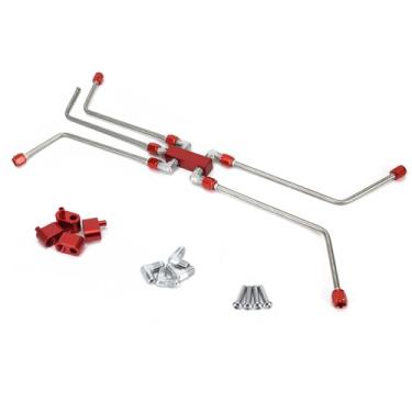 Imagem de PQY LS Kit de saída de vapor crossover de refrigeração AN4 Linha de freio de combustível Kit completo de porta de vapor de 4 cantos para 6.0 5.3 LS1 LS2 LS3 LS6 LS7 LS9 LSX Vermelho