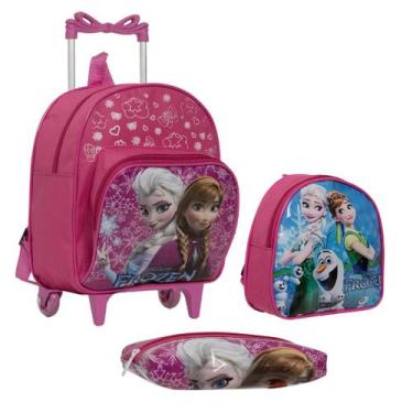 Imagem de Mochila Feminina Rodinha Frozen Com Lancheira Infantil Rosa - TOYS 2U