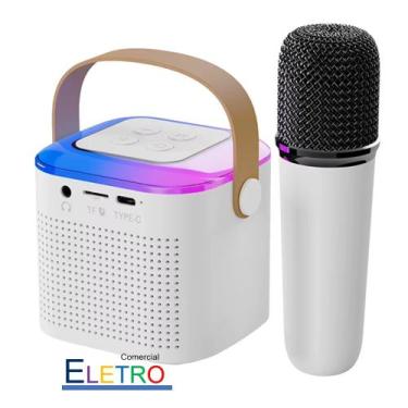 Imagem de Karaoke Infantil Portátil 1 Microfones Modos de Voz Divertidos Diversã