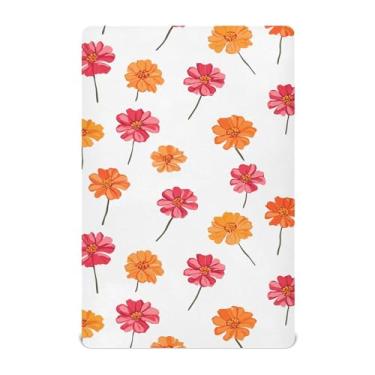 Imagem de Wassud Jogo de lençol com estampa de flores para berço respirável para meninos e meninas, neutro, 71 x 132 cm