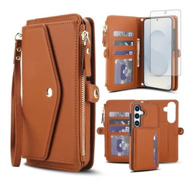 Imagem de Asuwish Capa de telefone para Samsung Galaxy S25 FE 5G capa carteira compatível com Magsafe RFID protetor de tela alça transversal alça flip porta-cartões com zíper bolsa celular S 25 EF S25FE 25S