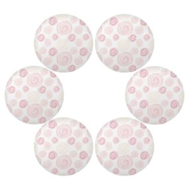 Imagem de Wassud Jogo americano conjunto de 6 tapetes redondos abstratos circulares para cozinha e jantar tapetes laváveis resistentes ao calor decoração de mesa 39 cm