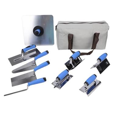 Imagem de Luocute Conjunto de Ferramentas Manuais para Alvenaria, 10 Peças, Cortador de Tijolos, Espátula de Canto, Bandeja de Cimento, Cortador de Bordas, Alça Macia Com Bolsa de Ferramentas