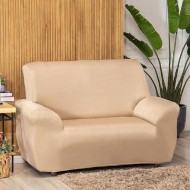 Imagem de 1 Unidade De Capa de Sofá Coladinha Com Costura Reforçada Para 1, 2 ou 3 Lugares De Malha Gel Grossa (Avelã,1 Lugar)