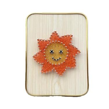 Imagem de MerainMe Kit de arte de corda 3D DIY Sun Crafts Decorações de casa sinuosas terno de desenho para crianças iniciantes, família, presente de Natal feito à mão (inclui todos os acessórios e moldura