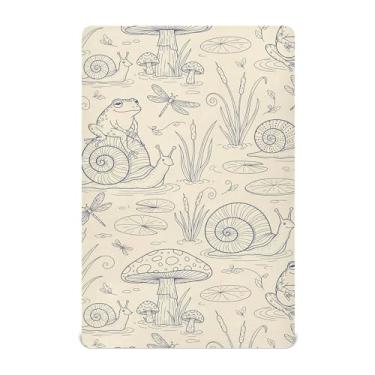 Imagem de SEHANY Lençol de berço de sapo fofo para meninos e meninas, macio, respirável, elástico, lençol com elástico padrão para bebês de 27 x 99 cm
