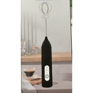 Imagem de Mini Liquidificador Elétrico 2 em 1 - Ideal para Bebidas, Café e Clara de Ovo, Utensílio Prático de Cozinha, Compacto e Fácil de Usar (Preto)