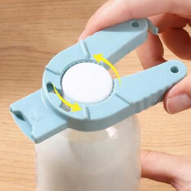 Imagem de 1 abridor de tampa de garrafa, abridor de lata de garrafa de água multiuso 3 em 1, tampa de torção fácil de segurar, utensílios de cozinha para mãos fracas, idosos